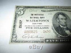 $5 1929 Watertown New York NY National Currency Bank Note Bill Ch. #2657 VF