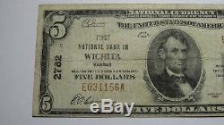 $5 1929 Wichita Kansas KS National Currency Bank Note Bill! Ch. #2782 FINE