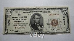 $5 1929 Woodsville New Hampshire NH National Currency Bank Note Bill! #5092 VF+
