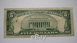$5 1929 Yonkers New York NY National Currency Bank Note Bill Ch. #13319 FINE