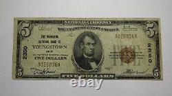 $5 1929 Youngstown Ohio OH National Currency Bank Note Bill Charter #2350 FINE