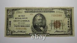 $50 1929 Chattanooga Tennessee TN National Currency Bank Note Bill Ch. #1606 VF
