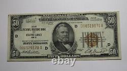 $50 1929 Cleveland Ohio OH National Currency Note Federal Reserve Bank Note VF++