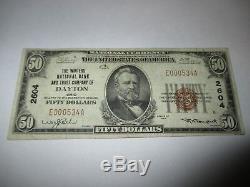 $50 1929 Dayton Ohio OH National Currency Bank Note Bill! Ch. #2604 VF! Winters