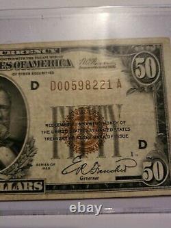 $50 1929 National Currency Federal Reserve Bank Cleveland Ohio Note Brown Seal