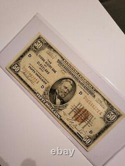 $50 1929 National Currency Federal Reserve Bank Cleveland Ohio Note Brown Seal