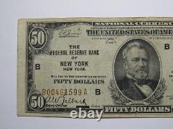 $50 1929 New York City National Currency Note Federal Reserve Bank Note Bill VF