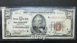 $50 1929 San Francisco Federal Reserve National Currency Bank Note 071lat