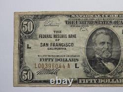 $50 1929 San Francisco National Currency Note Federal Reserve Bank Note Bill