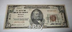 $50 1929 Tulsa Oklahoma OK National Currency Bank Note Bill Ch. #5171 VF