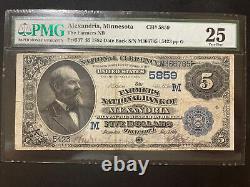 Alexandria Minnesota 1882 $5 Farmers National Bank FR#537 PMG 25 currency note
