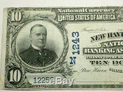 CH #1243 $10 1902 National Currency Bank Note PLAIN BACK NEW HAVEN, CT