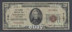 Caldwell, New Jersey NJ! $20 1929 Caldwell National Bank National Currency Essex