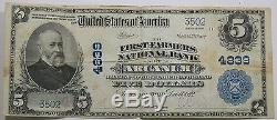 First Farmers National bank Of Arcanum Ohio $5 Large Size Note National Currency