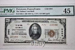 Fr#1802-2 1929 $20 National Bank Of Pottstown Pa National Currency Only 7 Known