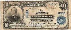 LARGE 1902 $10 National Currency Allentown National Bank PA PAPER MONEY