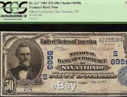 LARGE 1902 $50 BILL SAN ANTONIO TEXAS NATIONAL CURRENCY BANK NOTE Fr 667 PCGS 40