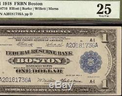LARGE 1918 $1 DOLLAR BILL BOSTON NATIONAL BANK NOTE CURRENCY MONEY Fr 710 PMG