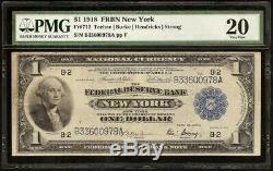 LARGE 1918 $1 DOLLAR BILL GREEN EAGLE BANK NOTE NATIONAL CURRENCY Fr 712 PMG VF