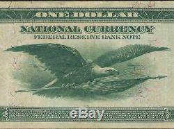 LARGE 1918 $1 DOLLAR BILL GREEN EAGLE FR BANK NOTE NATIONAL CURRENCY Fr 717 PMG