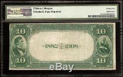 Large 1882 $10 Dollar Quakertown National Bank Note Currency Date Back Pmg 25