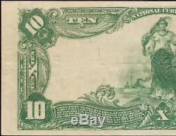 Large 1902 $10 Dollar Fall River National Bank Note Currency Lizzie Borden Pmg