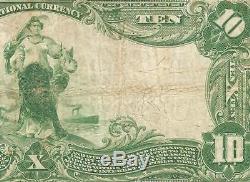 Large 1902 $10 Dollar Forbidden Title Note Federal National Bank Boston Currency