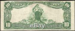 Large 1902 $10 Dollar Kittanning National Bank Note Currency Old Paper Money