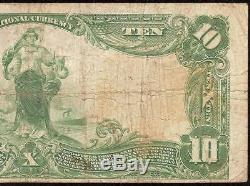 Large 1902 $10 Dollar Merchants National Bank Note Syracuse Ny Currency Money