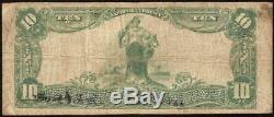 Large 1902 $10 Dollar Wilmerding National Bank Note Currency Old Paper Money