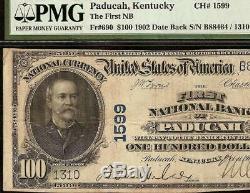 Large 1902 $100 Dollar Paducah Kentucky National Bank Note Currency Money Pmg Vf