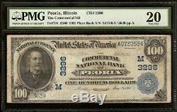 Large 1902 $100 Dollar Peoria IL National Bank Note Currency Old Paper Money Pmg