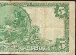 Large 1902 $5 Dollar Bill Minneapolis National Bank Note Currency Paper Money