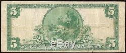 Large 1902 $5 Dollar Blackstone Canal National Bank Note Currency Rhode Island