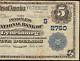 Large 1902 $5 Dollar Lynchburg Virginia National Bank Note Currency Paper Money