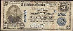 Large 1902 $5 Dollar Lynchburg Virginia National Bank Note Currency Paper Money