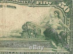 Large 1902 $50 Dollar Bill Omaha National Bank Note Currency Nebraska Ch 1633