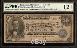 Large 1902 $50 Dollar Mechanics First Baltimore National Bank Note Currency Pmg