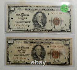 Lot of 4 National Currency, Bank Notes, $20/$50/$100 Denominations 0125-03