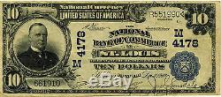 National Currency $10 The National Bank Of Commerce ST. Louis, Missouri, VF/XF