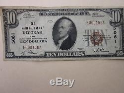 National Currency $10 ten dollar bill National Bank of Decorah Iowa 1929 rare