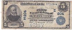 National Currency $5 Bank Of Baltimore 1902