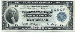 National Currency Fed Reserve Bank Of Ny $1 1918 Possible Small Error In Serial