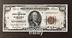 National Currency Federal Reserve Bank Note Minneapolis Serial Number I00038145A