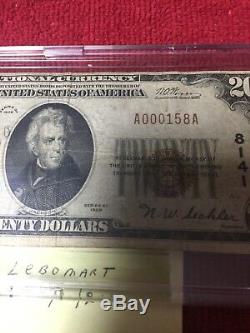 National Currency The Peoples Bank Of Spring Grove Pa Type 1 1929 $20 Note Rare