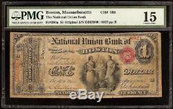 Original Series $1 National Union Bank Note Currency First Charter 1865 Pmg