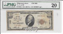 PMG $10.1929 WINTERSET Iowa First National Bank Currency Note Bill Ch # 1403