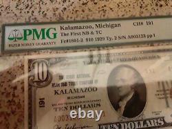 PMG 30 1929 $10 KALAMAZOO Michigan Type 2 National Bank Note Currency MI