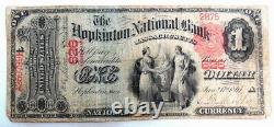 RARE 1875 US Hopkinton Massachusetts 626 National Currency Bank Note Bill