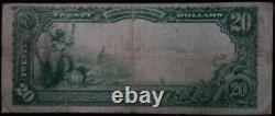 RARE 1902 CLARKSBURG WV $20 Bill HORSEBLANKET National Bank Currency CH 7681